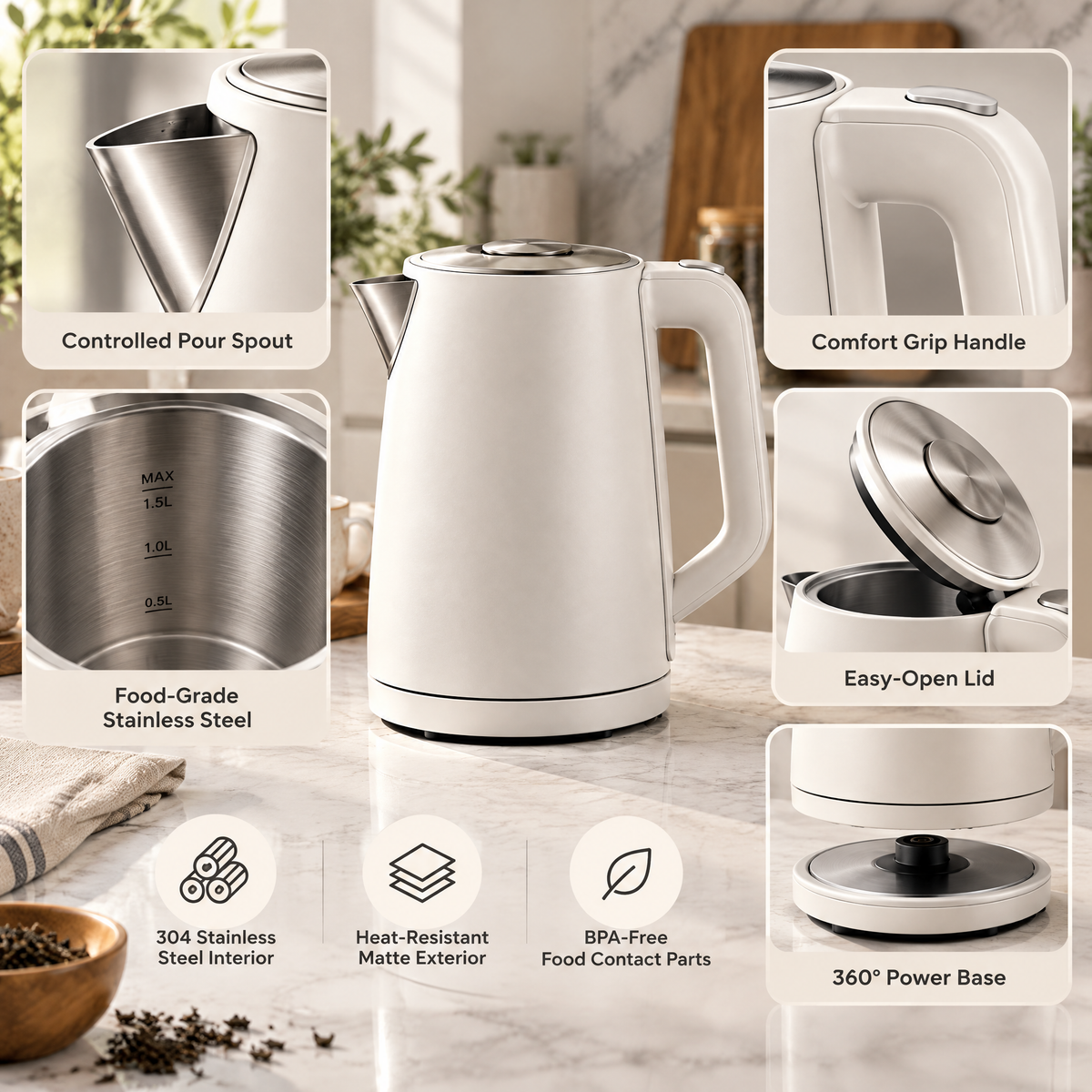 Elvathryn™ Modern Electric Kettle