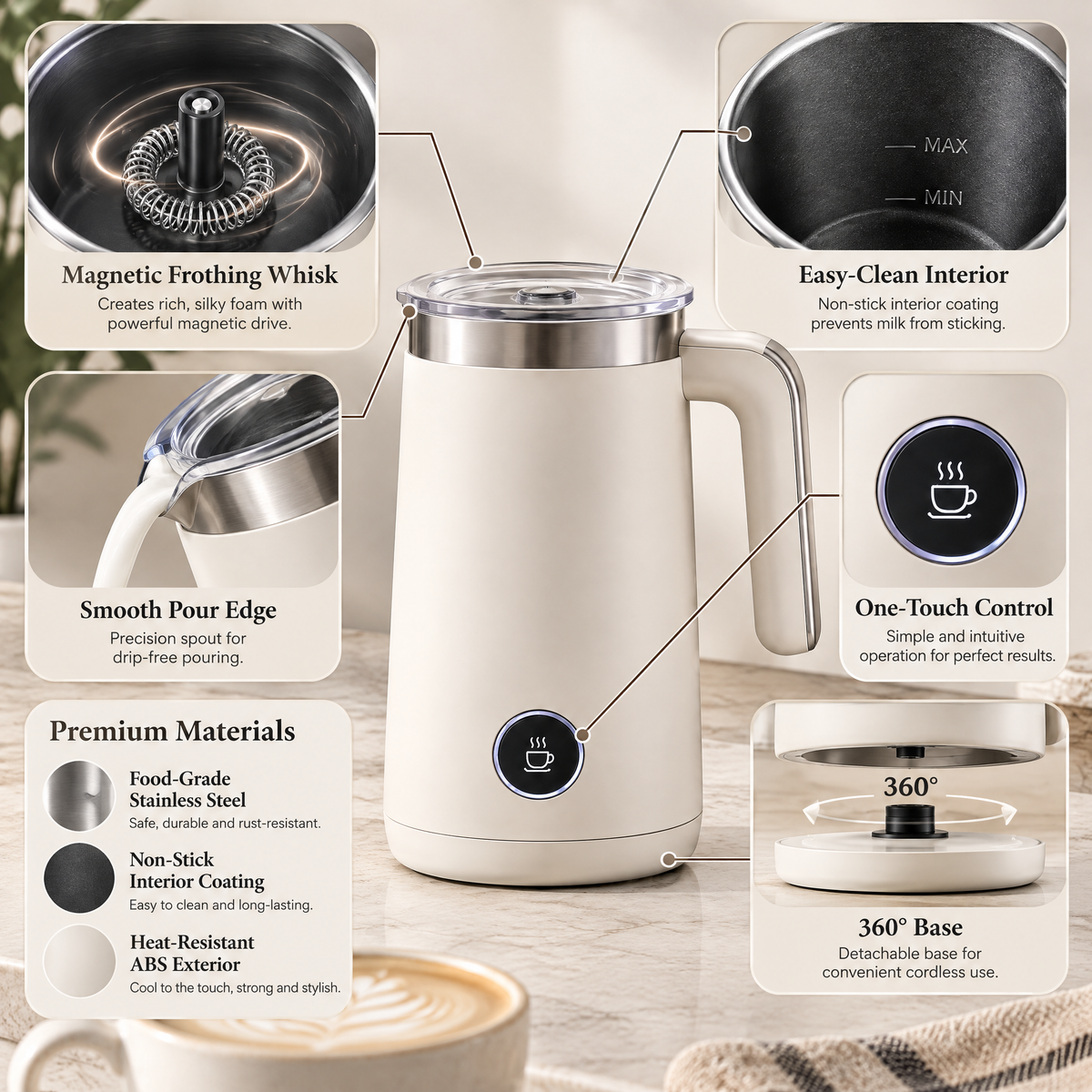 Elvathryn™ Electric Milk Frother