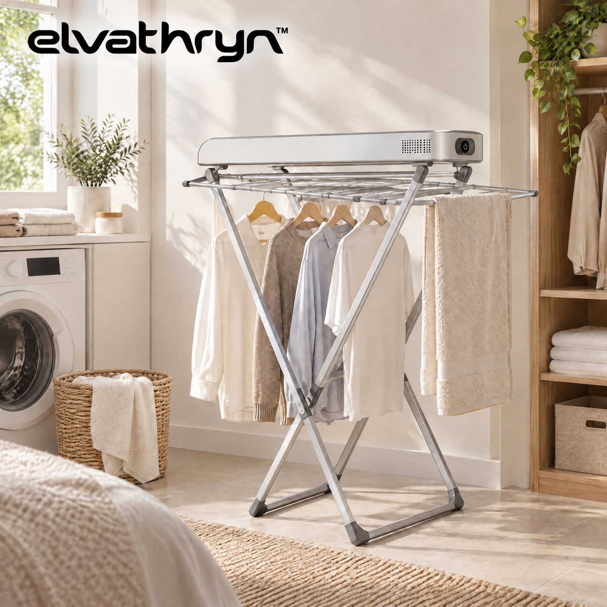 Elvathryn™ Heated Folding Drying Rack