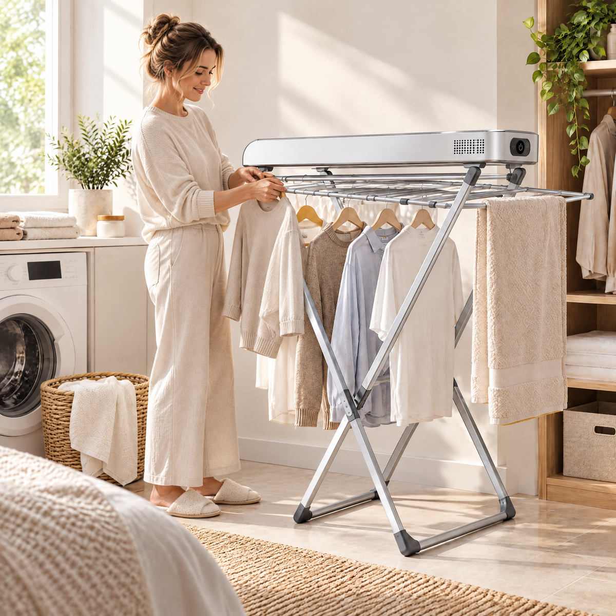 Elvathryn™ Heated Folding Drying Rack