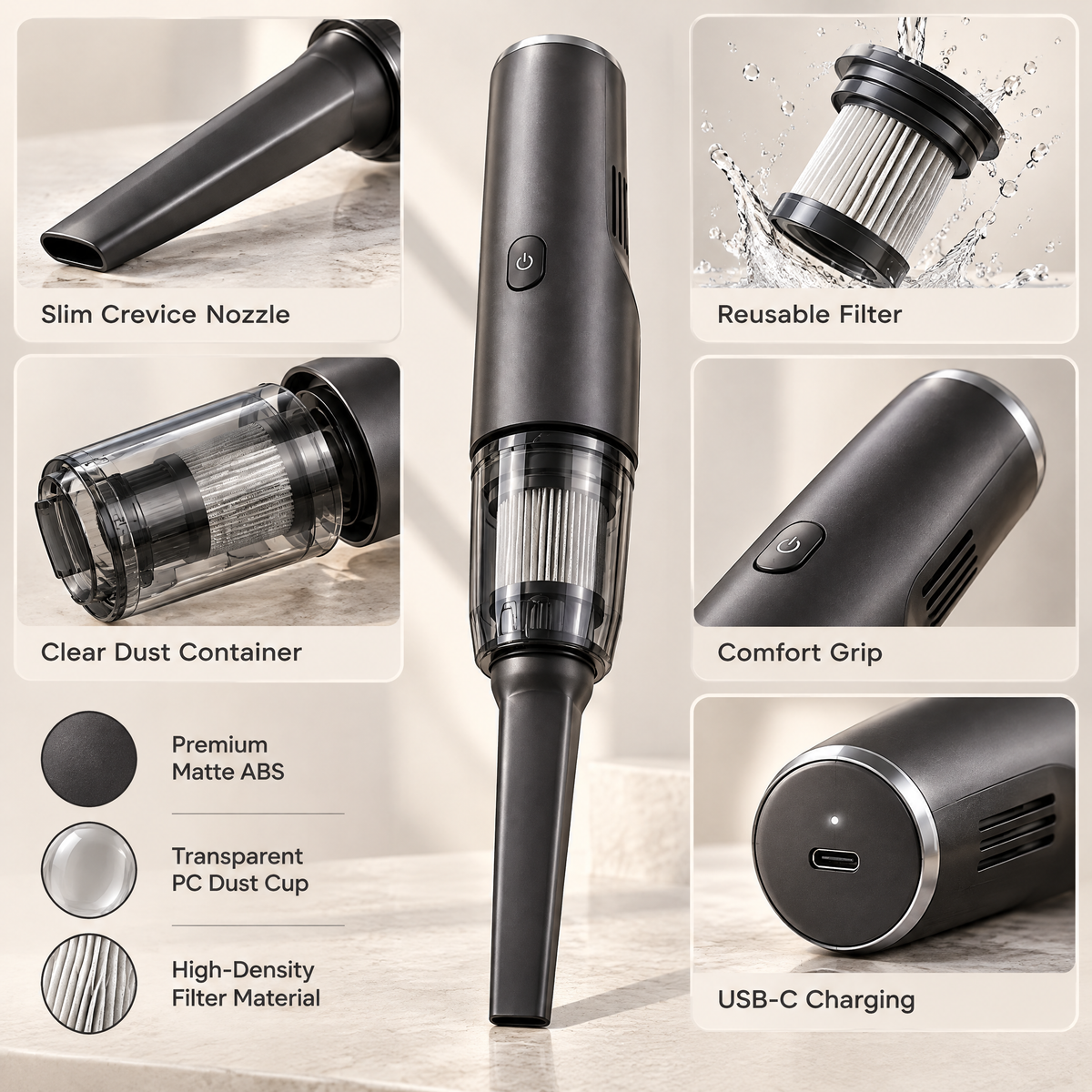 Elvathryn™ Cordless Handheld Vacuum
