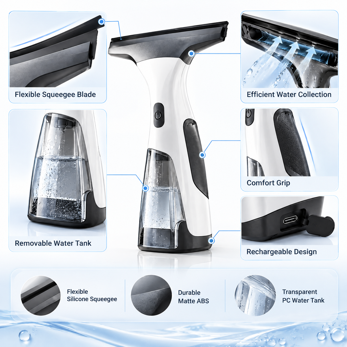 Elvathryn™ Cordless Window Vacuum Cleaner